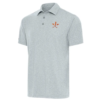 Men's Antigua  Heather Gray Houston Astros Par Polo