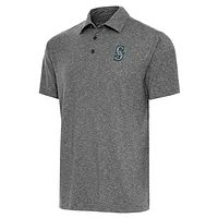 Men's Antigua  Heather Black Seattle Mariners Par Polo