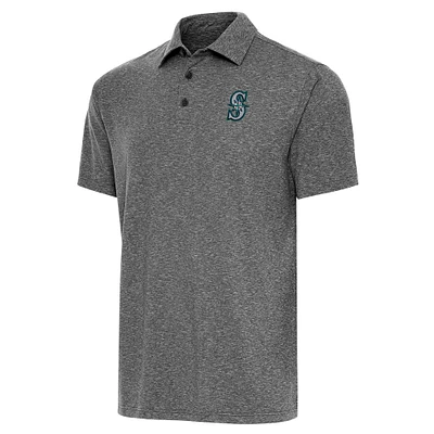 Men's Antigua  Heather Black Seattle Mariners Par Polo