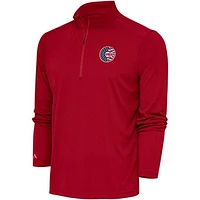 Men's Antigua  Red Chicago Cubs Patriotic Tribute Quarter-Zip Pullover Top