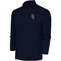Men's Antigua  Navy Chicago White Sox Patriotic Tribute Quarter-Zip Pullover Top