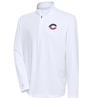 Men's Antigua  White Cincinnati Reds Patriotic Tribute Quarter-Zip Pullover Top