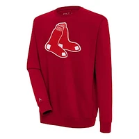 Men's Antigua  Red Boston Sox Victory Crewneck Chenille Pullover Sweatshirt