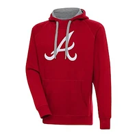 Men's Antigua  Red Atlanta Braves Victory Chenille Pullover Hoodie