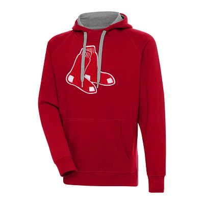 Men's Antigua  Red Boston Sox Victory Chenille Pullover Hoodie