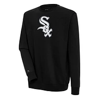 Men's Antigua  Black Chicago White Sox Victory Pullover Sweatshirt