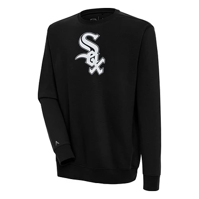 Men's Antigua  Black Chicago White Sox Victory Pullover Sweatshirt