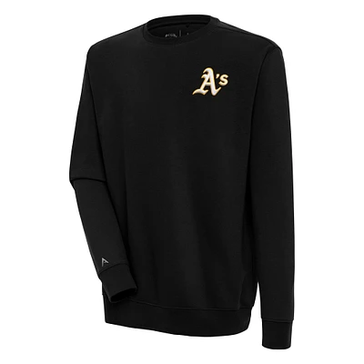 Men's Antigua Black Athletics Victory Pullover Sweatshirt