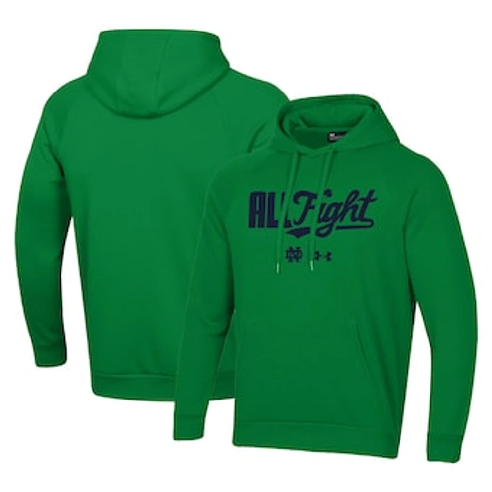 Men's Under Armour Green Notre Dame Fighting Irish All Fight Raglan Pullover Hoodie