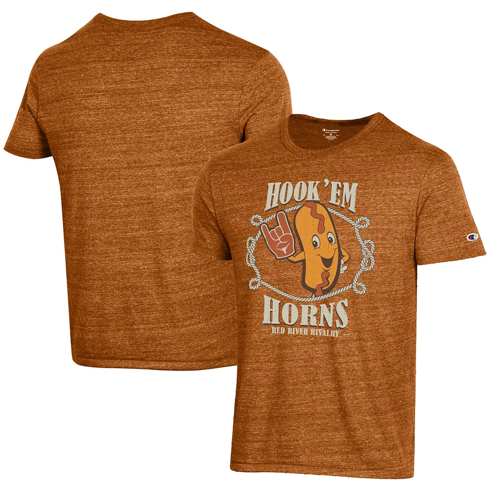 Men's Champion Texas Orange Longhorns Red River Rivalry Tri-Blend T-Shirt
