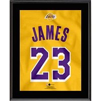 LeBron James Los Angeles Lakers 10.5" x 13" #23 Gold Jersey Sublimated Plaque