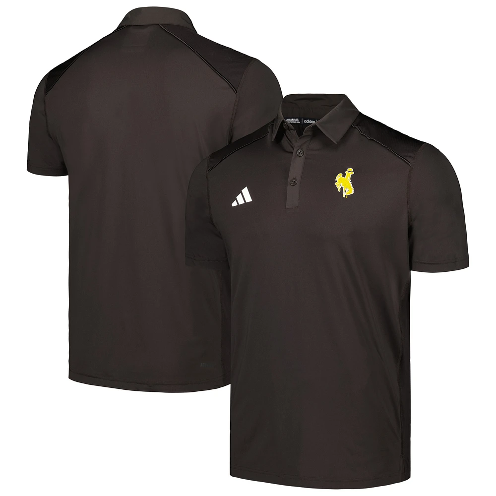 Men's adidas Brown Wyoming Cowboys Classic AEROREADY Polo