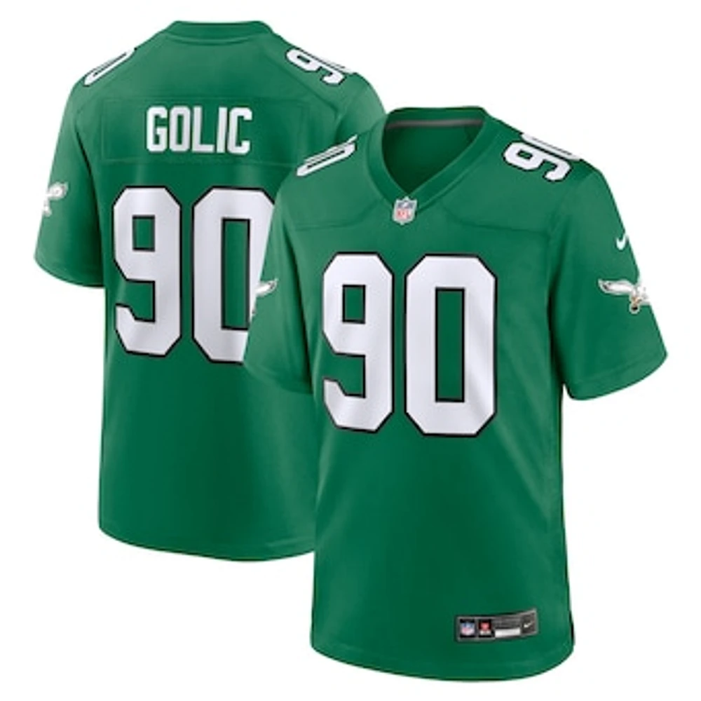 Men's Nike Mike Golic Kelly Green Philadelphia Eagles Alternate Game Jersey