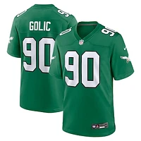 Men's Nike Mike Golic Kelly Green Philadelphia Eagles Alternate Game Jersey