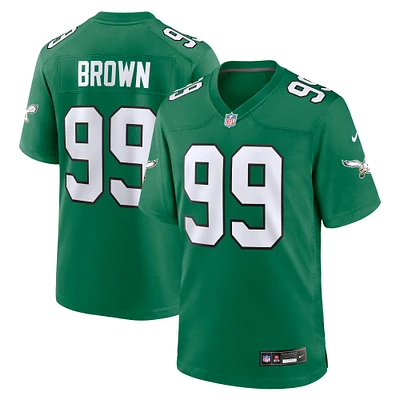 Men's Nike Jerome Brown Kelly Green Philadelphia Eagles Alternate Game Jersey