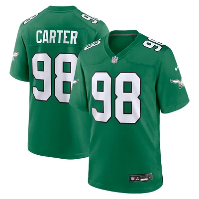 Men's Nike Jalen Carter Kelly Green Philadelphia Eagles Alternate Game Jersey