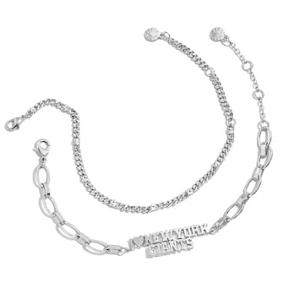 WEAR by Erin Andrews x Baublebar Silver New York Giants Linear Bracelet Set