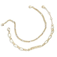 WEAR by Erin Andrews x Baublebar Gold Denver Broncos Linear Bracelet Set