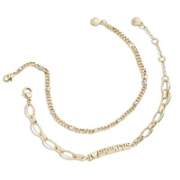 WEAR by Erin Andrews x Baublebar Gold Denver Broncos Linear Bracelet Set