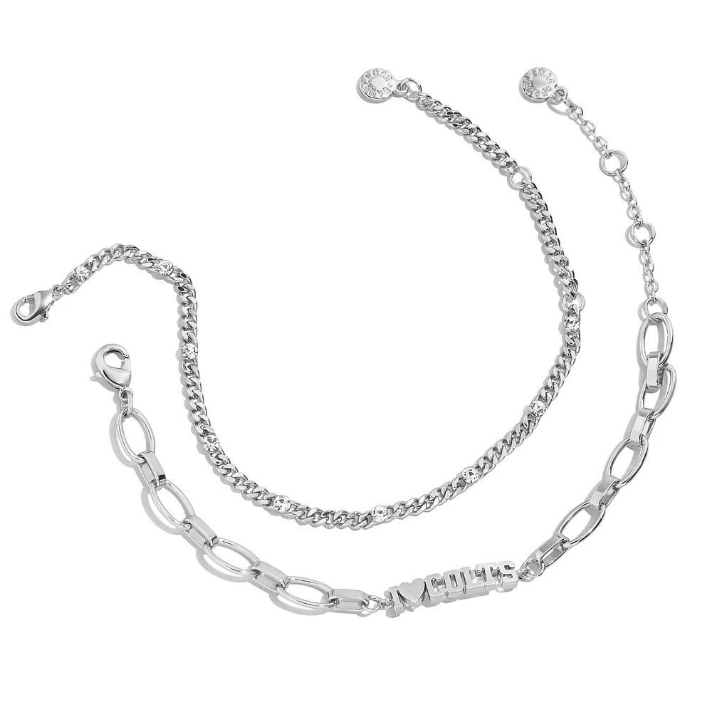 WEAR by Erin Andrews x Baublebar Silver Indianapolis Colts Linear Bracelet Set