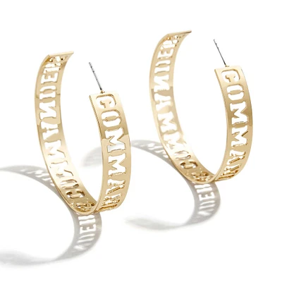 WEAR by Erin Andrews x Baublebar Gold Washington Commanders Large Cutout Hoop Earrings