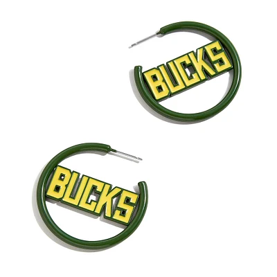 BaubleBar Milwaukee Bucks Enamel Hoop Earrings