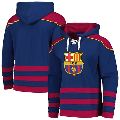 Men's Navy Barcelona Hockey Lace-Up Pullover Hoodie