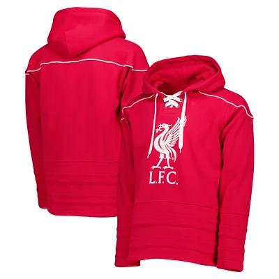 Men's Red Liverpool Hockey Lace-Up Pullover Hoodie