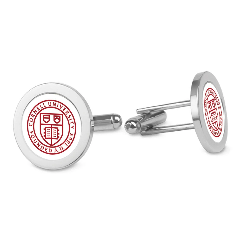 Silver Cornell Big Red Cufflinks