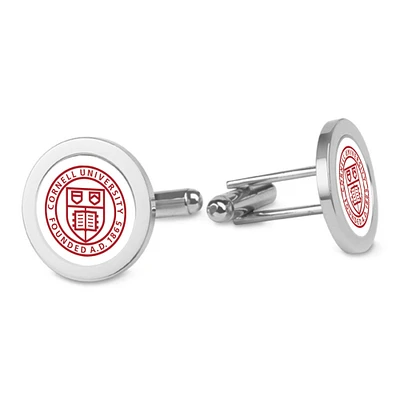 Silver Cornell Big Red Cufflinks