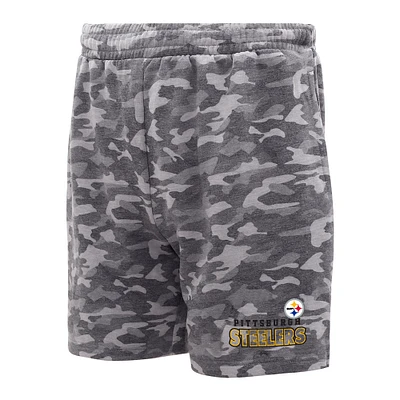 Men's Concepts Sport  Charcoal Pittsburgh Steelers Biscayne Camo Shorts