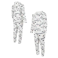 Men's Concepts Sport White New England Patriots Allover Print Docket Union Full-Zip Hooded Pajama Suit