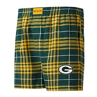 Men's Concepts Sport Green/Gold Green Bay Packers Concord Flannel Boxers