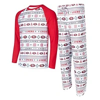 Men's Concepts Sport White/Scarlet San Francisco 49ers Tinsel Raglan Long Sleeve T-Shirt & Pants Sleep Set