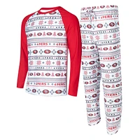 Men's Concepts Sport White/Scarlet San Francisco 49ers Tinsel Raglan Long Sleeve T-Shirt & Pants Sleep Set