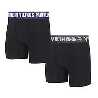 Men's Concepts Sport Minnesota Vikings Gauge Knit Boxer Brief Two-Pack