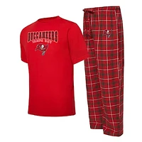 Men's Concepts Sport Red/Pewter Tampa Bay Buccaneers Arctic T-Shirt & Pajama Pants Sleep Set