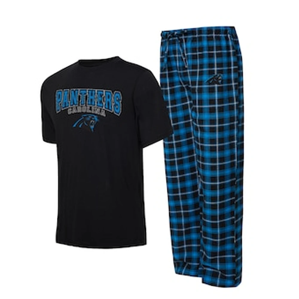 Men's Concepts Sport Black/Blue Carolina Panthers Arctic T-Shirt & Pajama Pants Sleep Set