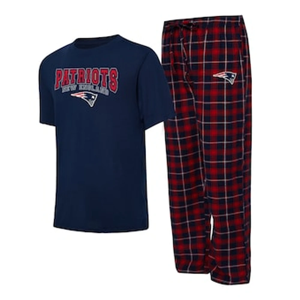 Men's Concepts Sport Navy/Red New England Patriots Arctic T-Shirt & Pajama Pants Sleep Set