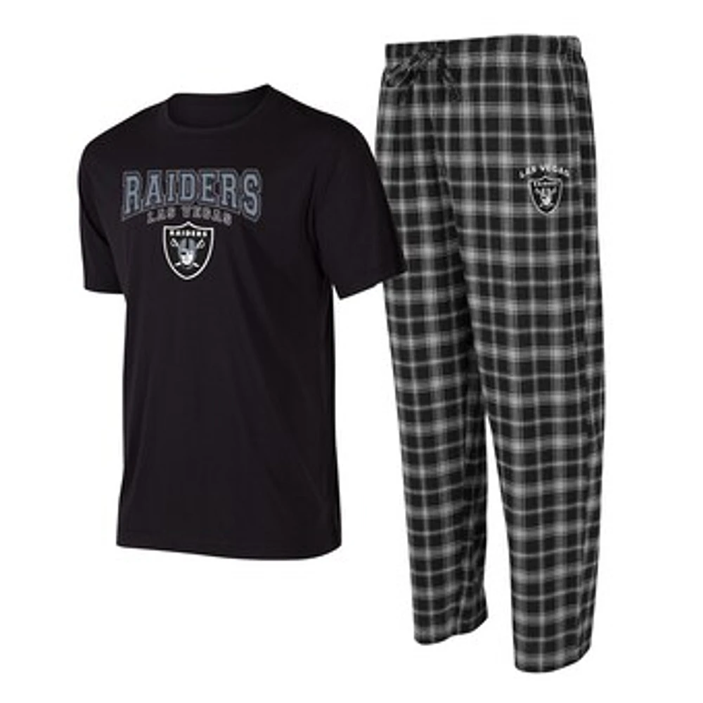 Men's Concepts Sport Black/Gray Las Vegas Raiders Arctic T-Shirt & Pajama Pants Sleep Set