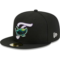 Men's New Era Black Tampa Bay Rays Duo Logo 59FIFTY Fitted Hat