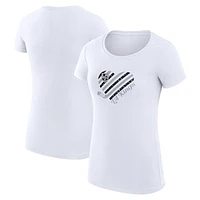 Women's G-III 4Her by Carl Banks White Los Angeles Kings Heart Fitted T-Shirt