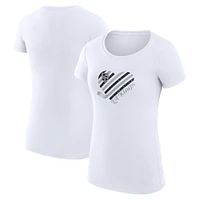Women's G-III 4Her by Carl Banks White Los Angeles Kings Heart Fitted T-Shirt