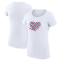 Women's G-III 4Her by Carl Banks White New York Rangers Heart Fitted T-Shirt