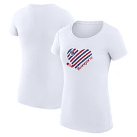 Women's G-III 4Her by Carl Banks White New York Rangers Heart Fitted T-Shirt