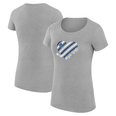 Women's G-III 4Her by Carl Banks Heather Gray Toronto Maple Leafs Heart Fitted T-Shirt