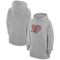 Women's G-III 4Her by Carl Banks  Heather Gray Chicago Blackhawks Heart Pullover Hoodie