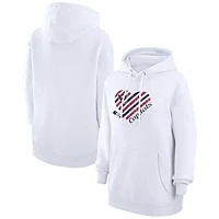 Women's G-III 4Her by Carl Banks  White Washington Capitals Heart Pullover Hoodie