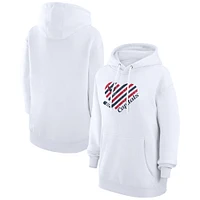 Women's G-III 4Her by Carl Banks  White Washington Capitals Heart Pullover Hoodie
