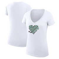 Women's G-III 4Her by Carl Banks White Dallas Stars Heart V-Neck Fitted T-Shirt